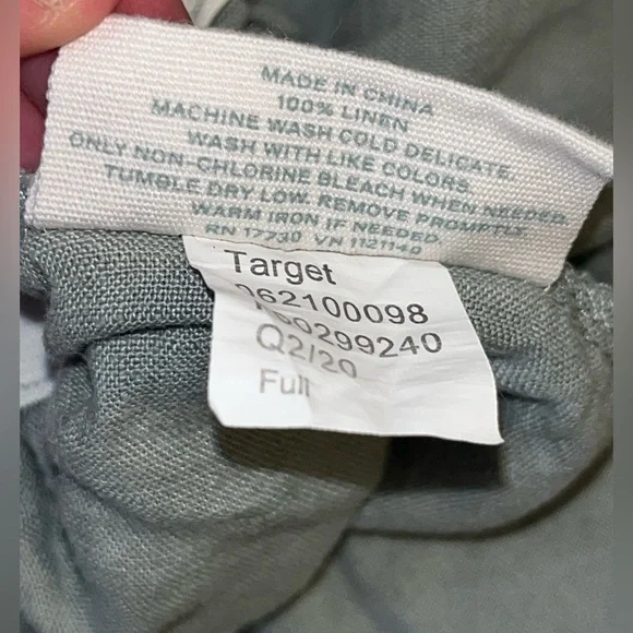 Casaluna ~ Green 100% Linen Sheet Set~Full - Picture 11 of 11